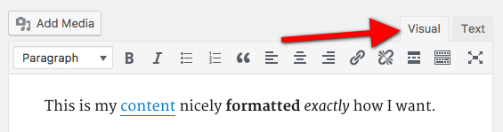 WordPress visual editor